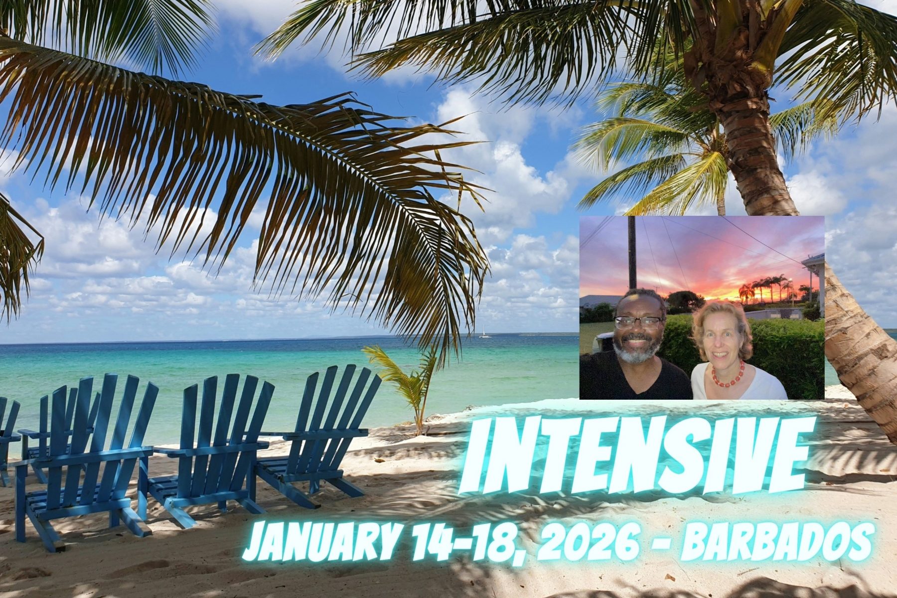 Karibischer Strand, John Edwards Monika Baumann beim Intensiv-Seminar